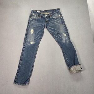 Justin Jeans Mens Thrashed Selvedge Slim Straight Whiskers Fits 28x28